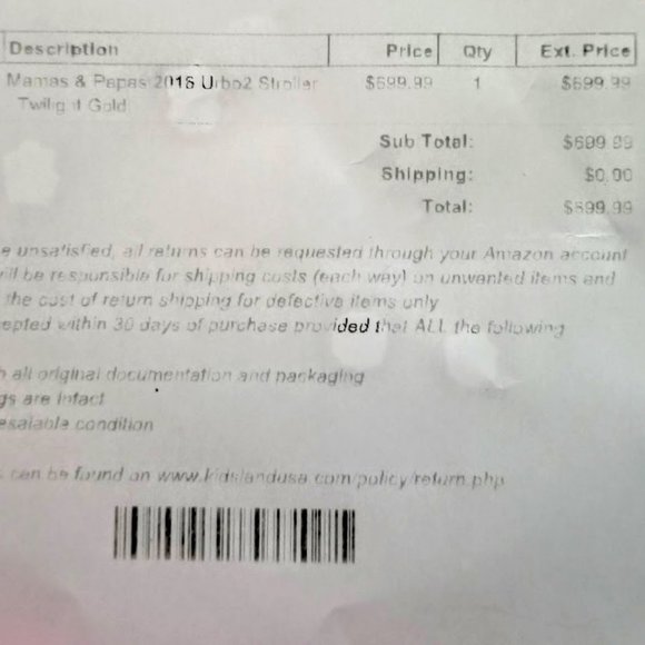 COPY - EUC | Preowned Mamas and Papas | Urbo2 Stroller | Twilight Gold - Picture 16 of 16